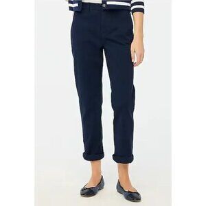 J.Crew High-Rise Stretch Chino Cotton Pant Navy Blue Sz 14 Preppy Coastal Office